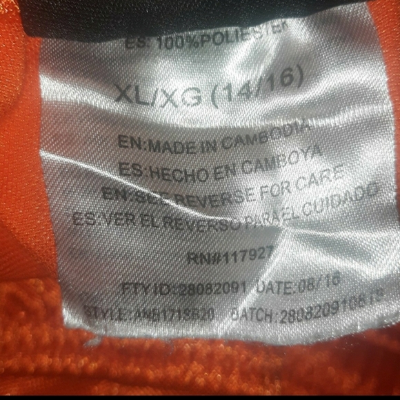 Boys XL (14/16) AND1 Basketball Shorts, orange & black - Picture 4 of 5